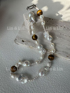 Amber Baroque Pearl Necklace