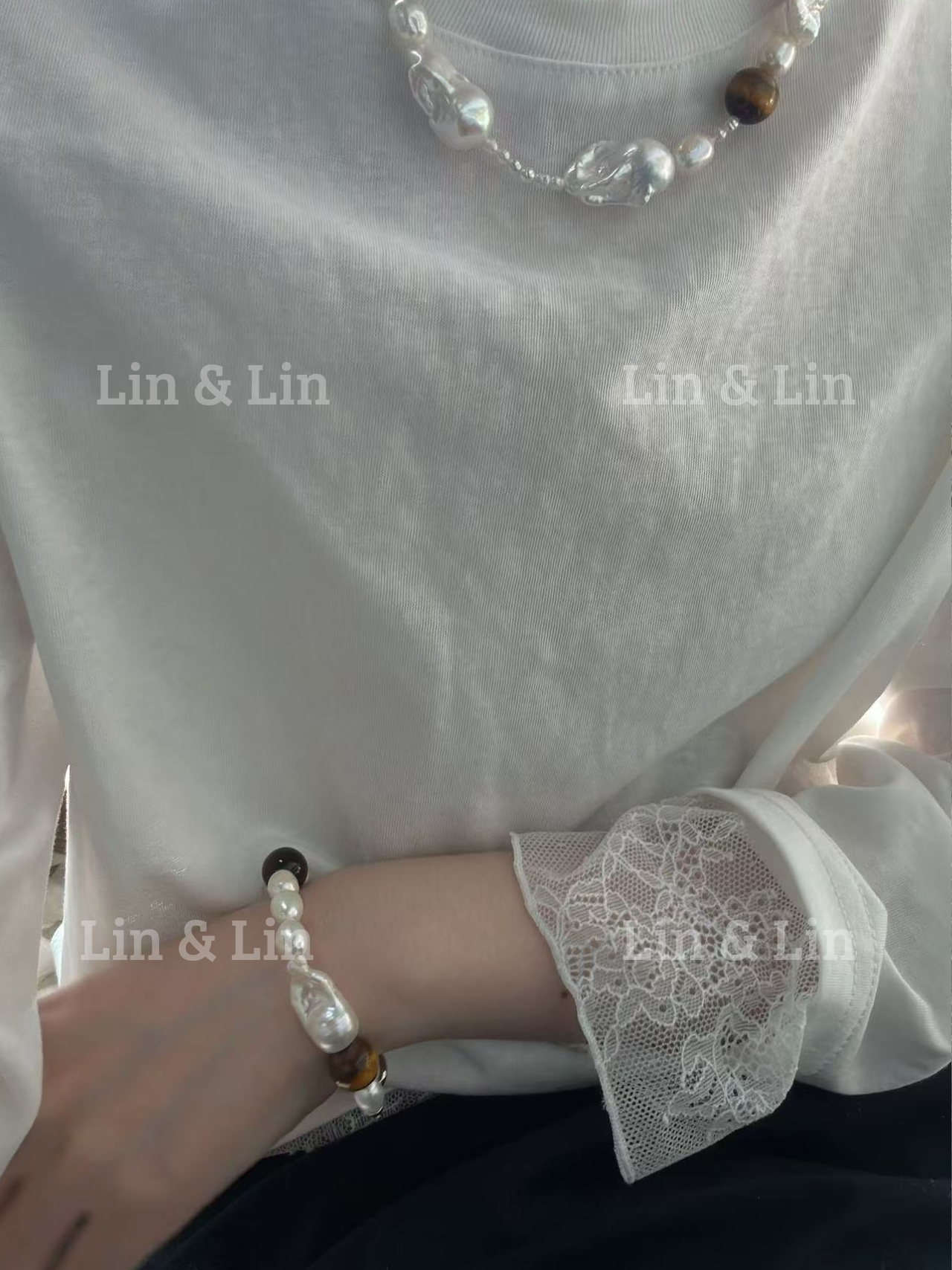 Amber Baroque Pearl Necklace