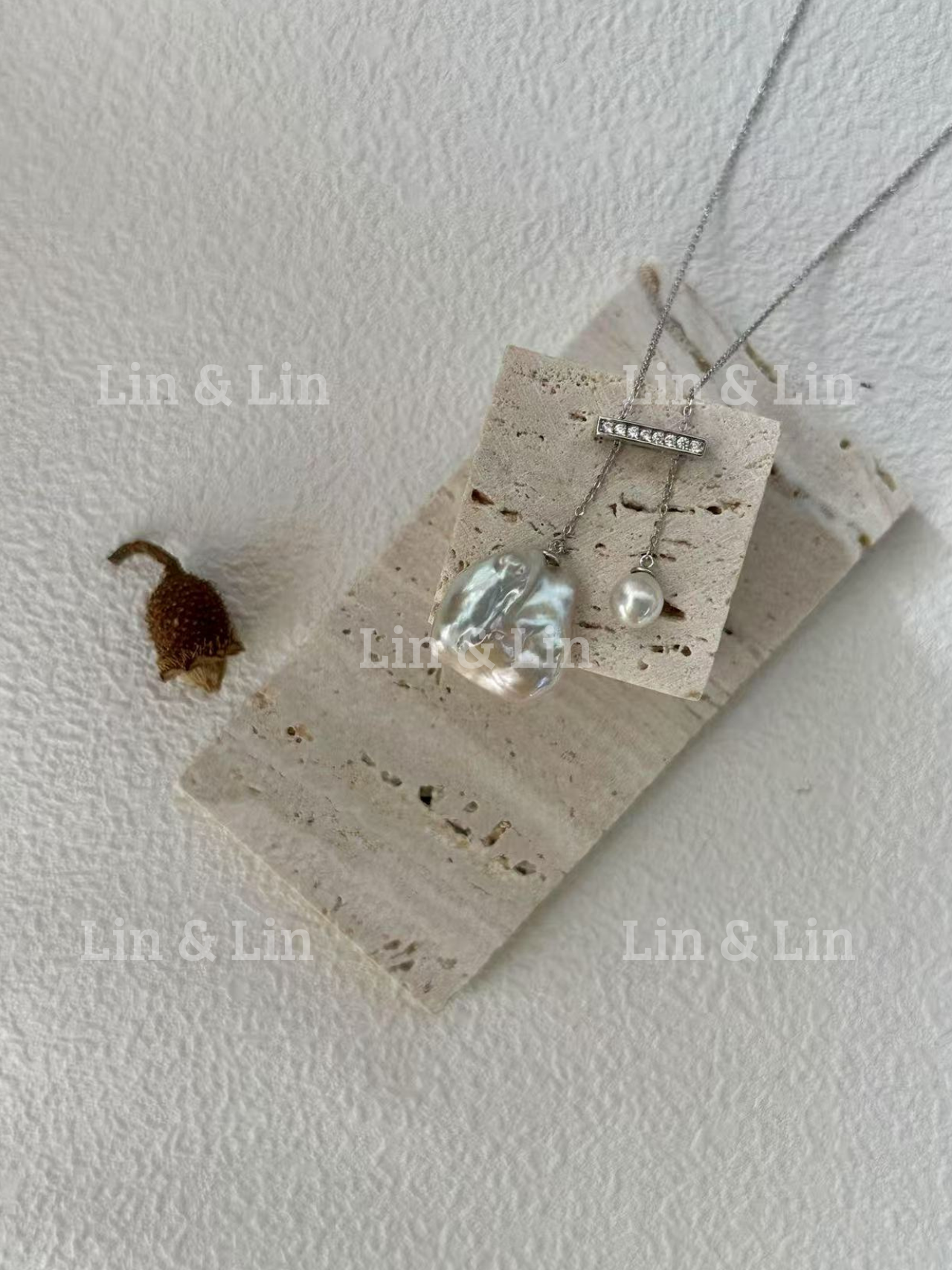 Signature Collection - The Moon Necklace  Baroque Sea Water Pearl