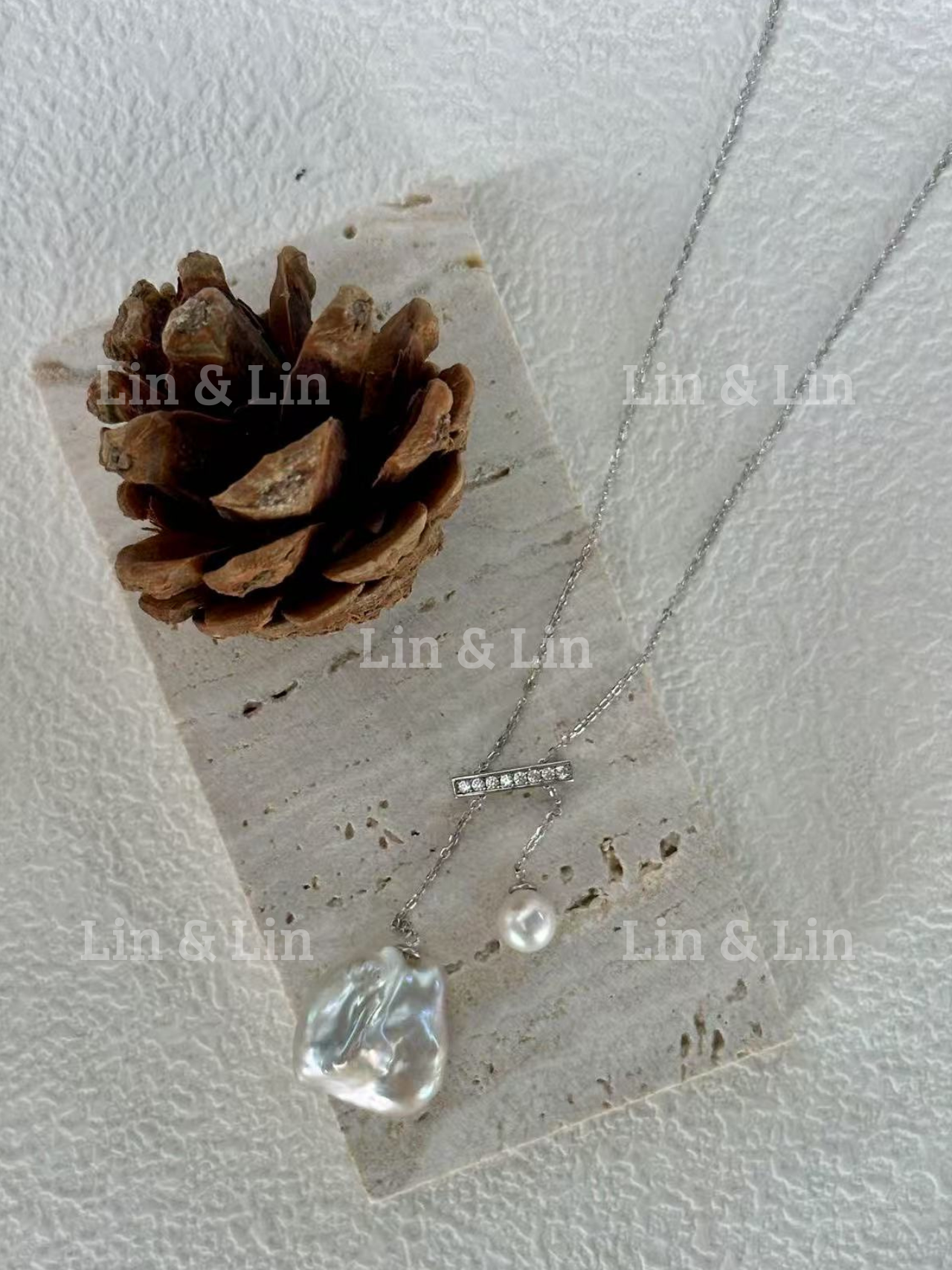 Signature Collection - The Moon Necklace  Baroque Sea Water Pearl