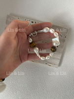 Amber Baroque Pearl Bracelet